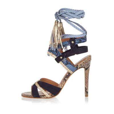 RI Studio blue strappy heel sandals